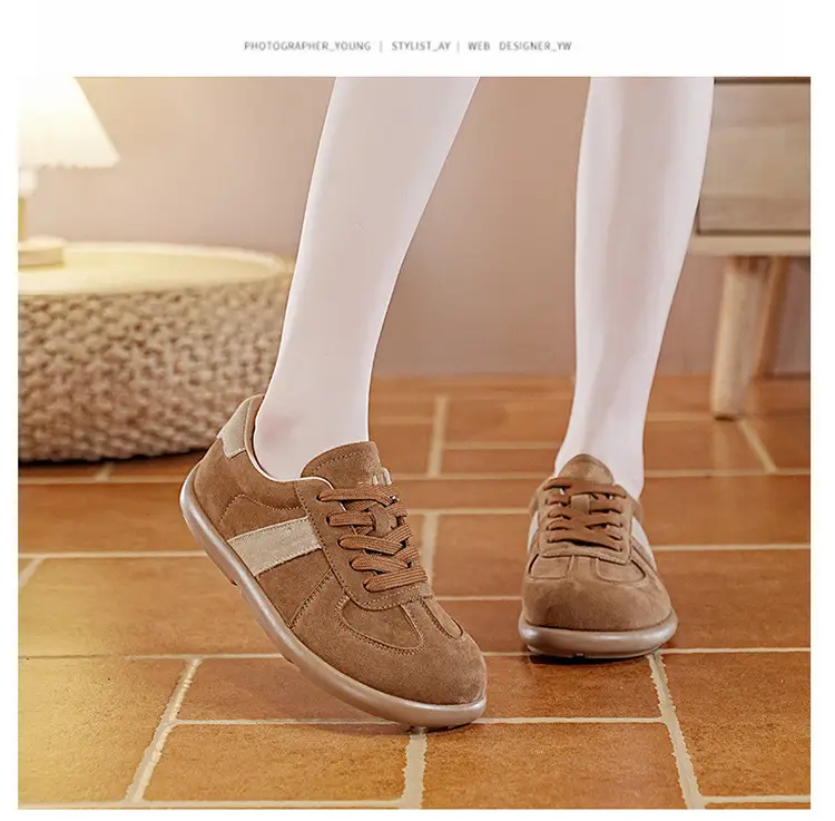 Foreign Trade Women's Autumn and Winter Fashion Retro-Style Brown Training Shoes Outdoor Flat-Soled Sports Casual Shoes for Women — feature 33