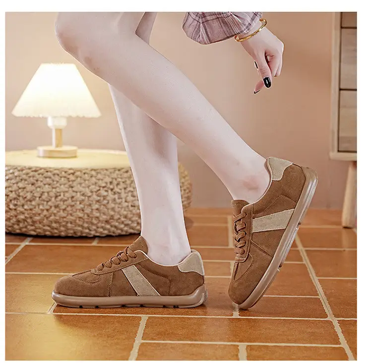 Foreign Trade Women's Autumn and Winter Fashion Retro-Style Brown Training Shoes Outdoor Flat-Soled Sports Casual Shoes for Women — feature 34