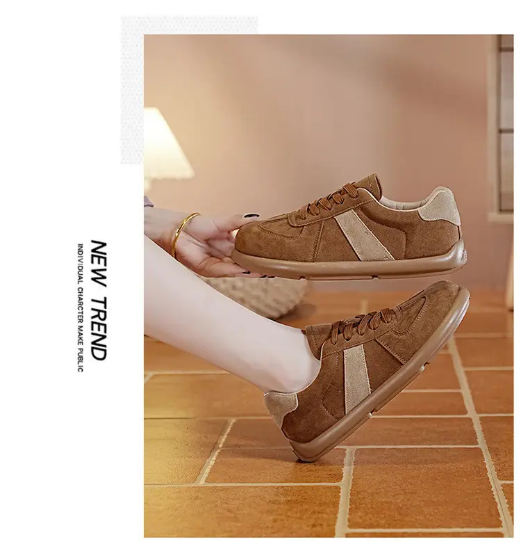 Foreign Trade Women's Autumn and Winter Fashion Retro-Style Brown Training Shoes Outdoor Flat-Soled Sports Casual Shoes for Women — feature 35