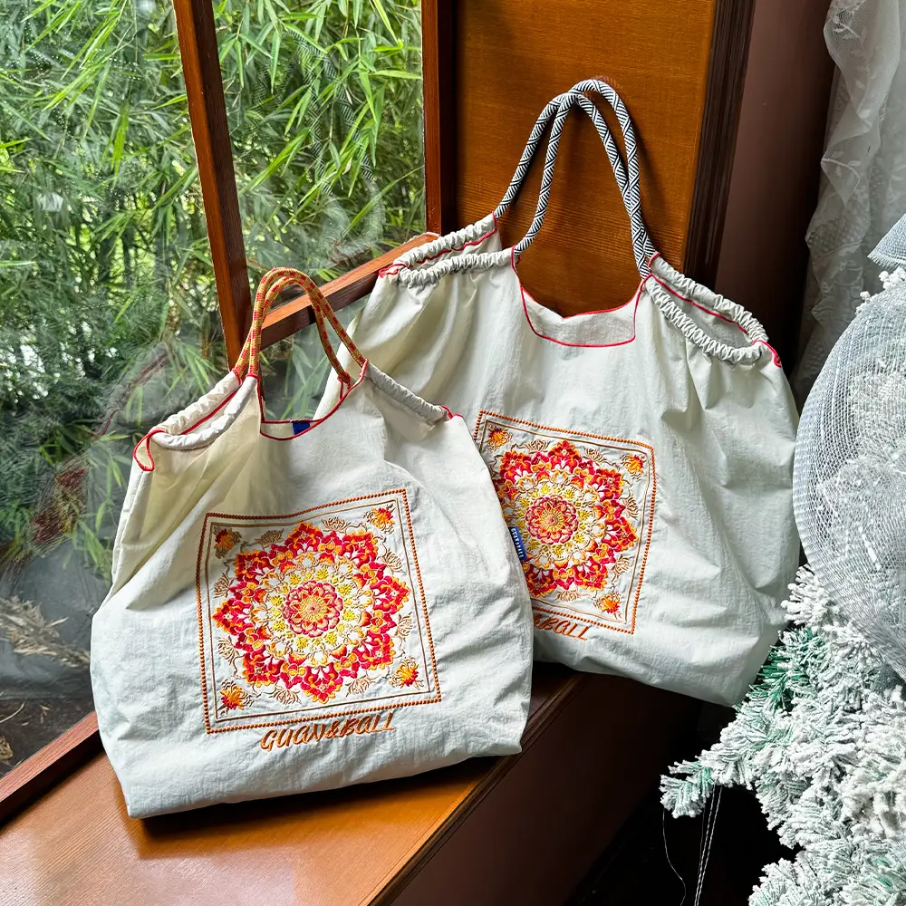 Japanese Embroidered Japanese Ball Chain Eco Bag - Image 26