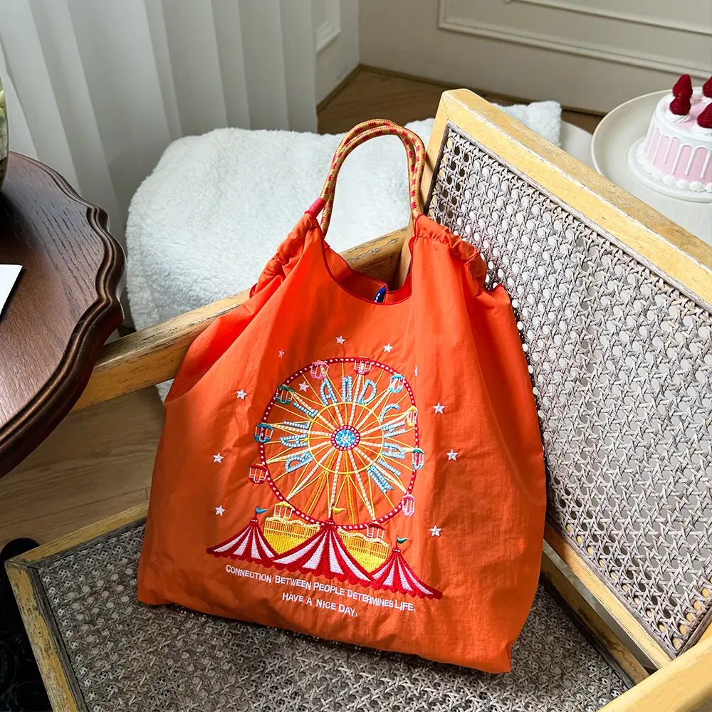 Japanese Embroidered Japanese Ball Chain Eco Bag - Image 35