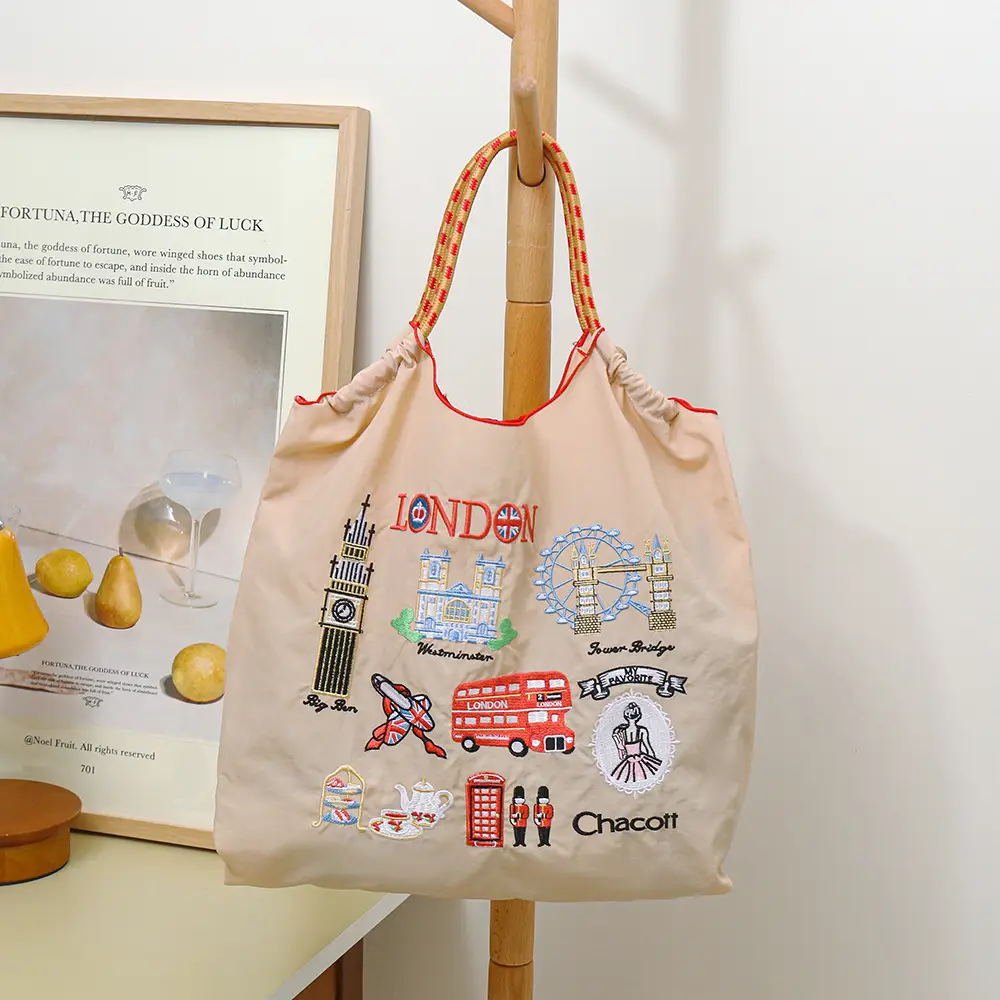 Japanese Embroidered Japanese Ball Chain Eco Bag - Image 42