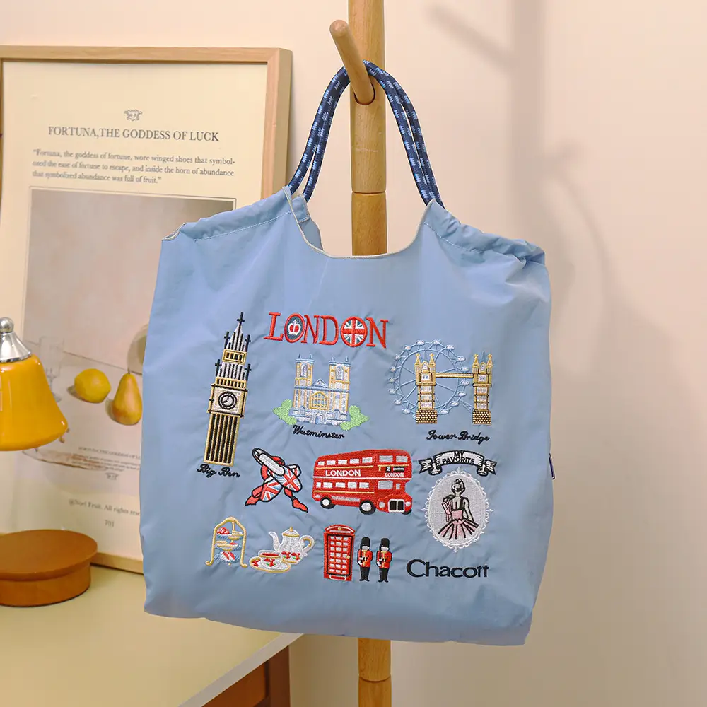 Japanese Embroidered Japanese Ball Chain Eco Bag - Image 43