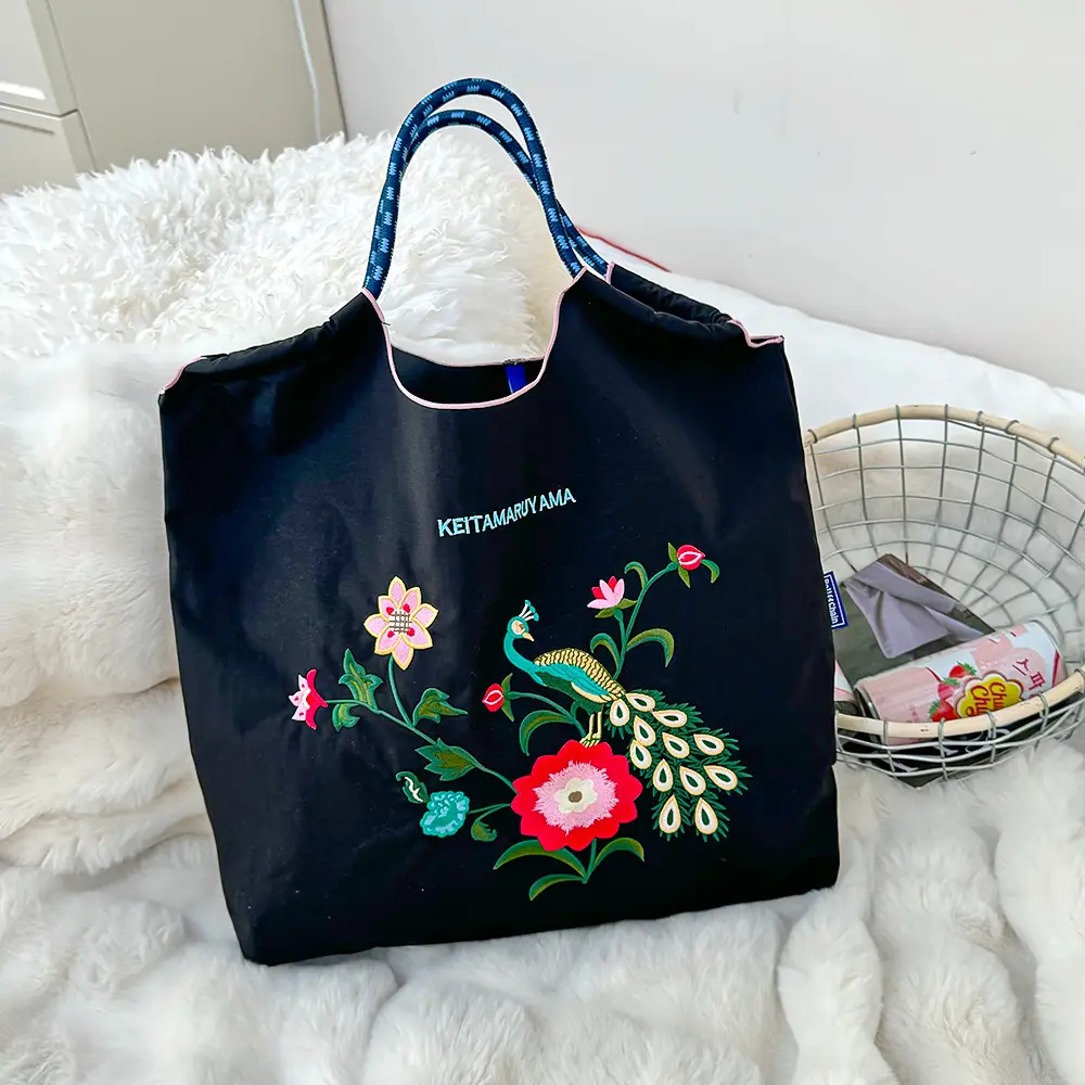 Japanese Embroidered Japanese Ball Chain Eco Bag - Image 50