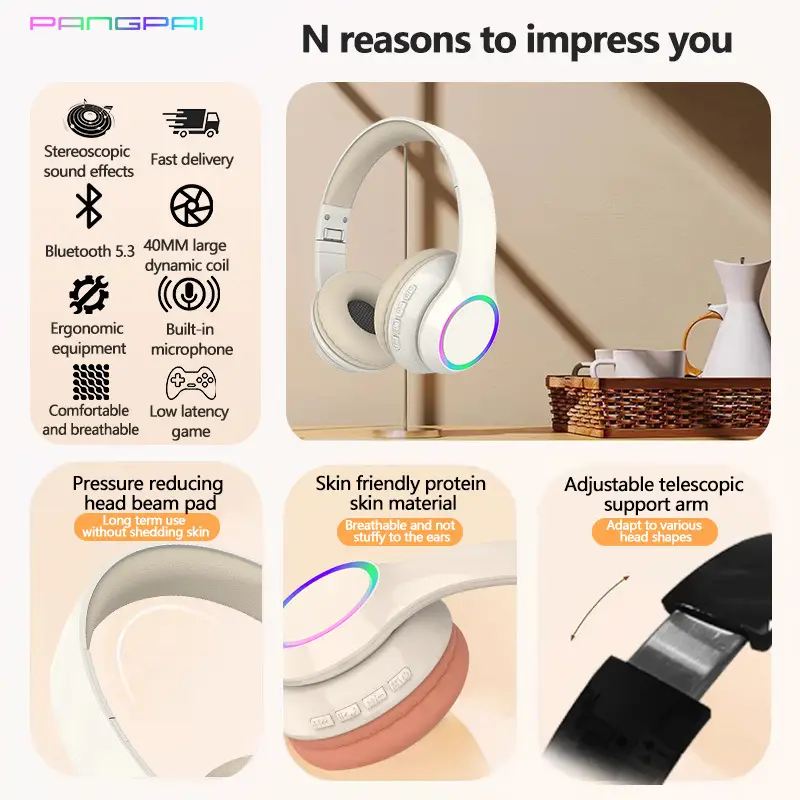 Wireless Bluetooth Headset with LED & Long Battery - Image 8
