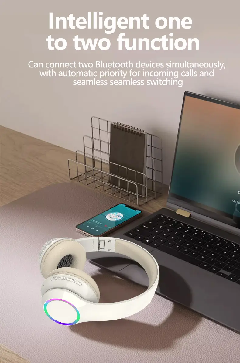 Wireless Bluetooth Headset with LED & Long Battery β feature 14
