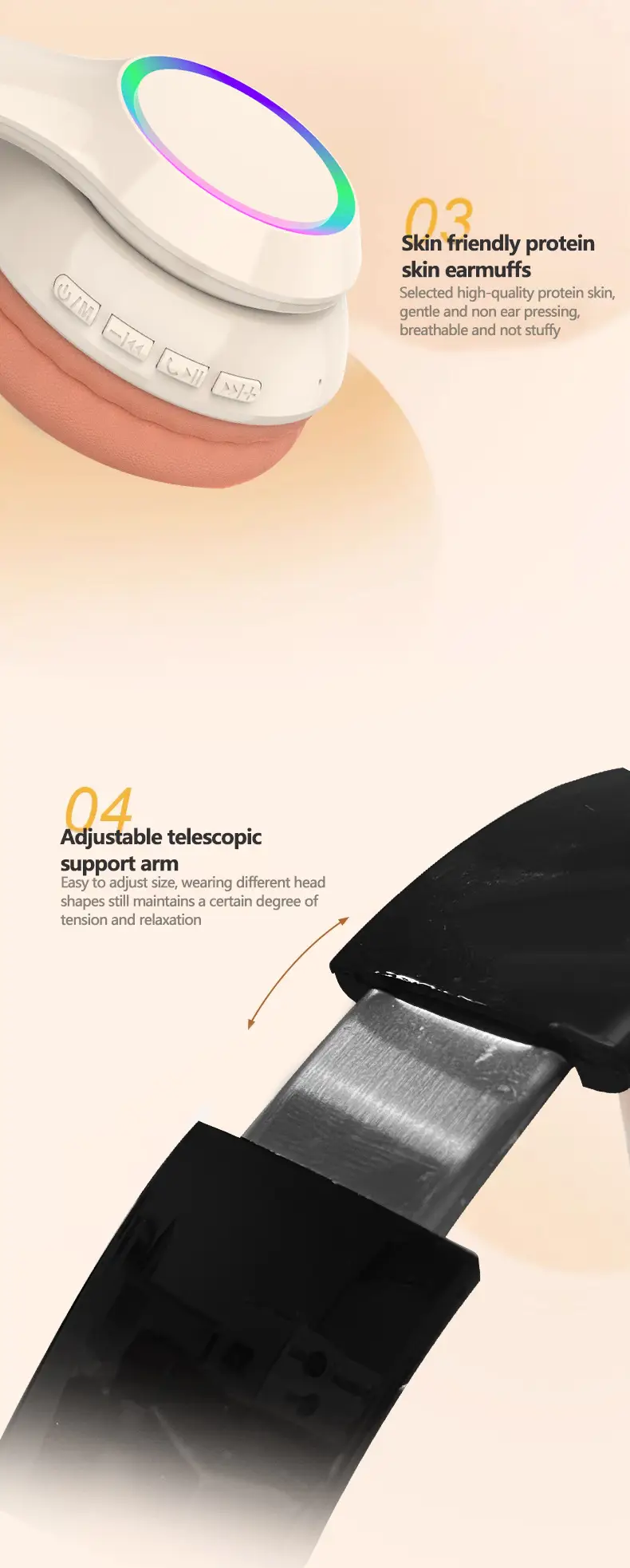 Wireless Bluetooth Headset with LED & Long Battery β feature 6