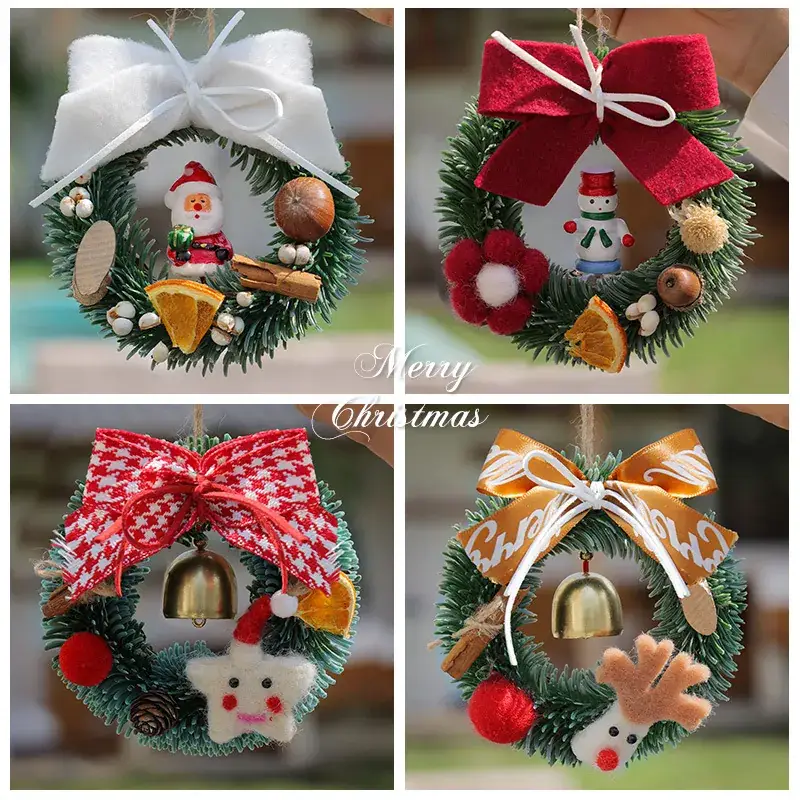 Christmas Red Bow Wreath Decor for Home