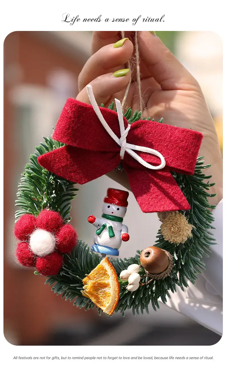 Christmas Red Bow Wreath Decor for Home — feature 6