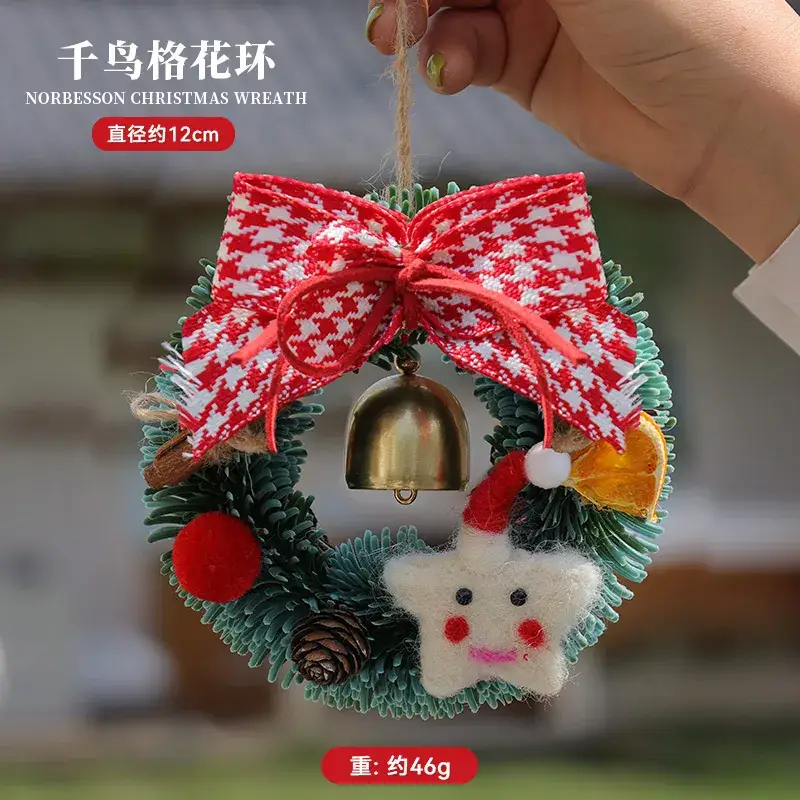Christmas Red Bow Wreath Decor for Home