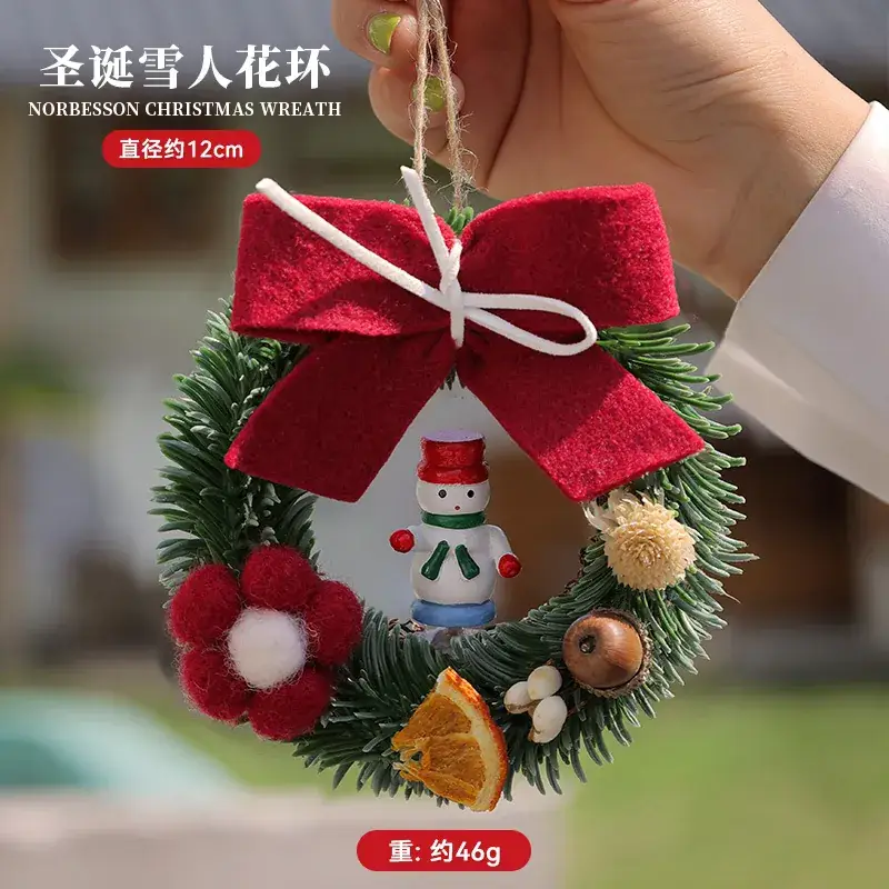 Christmas Red Bow Wreath Decor for Home