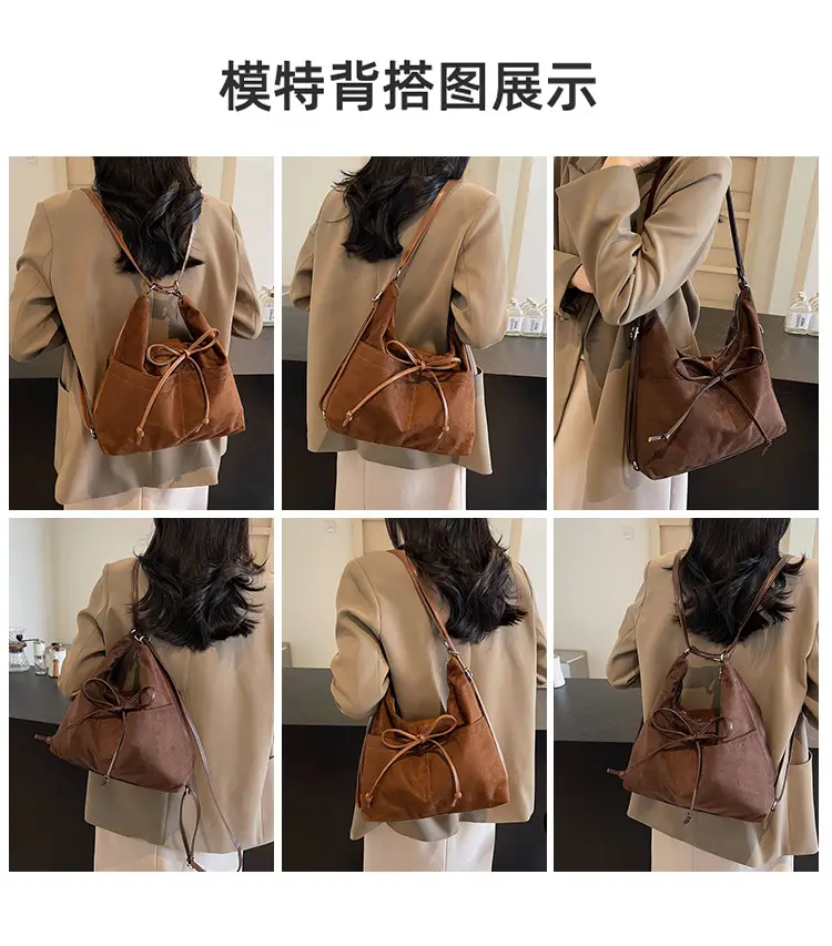 Women's Red Velvet Shoulder Bag 2024 Multi-use Vacation Bag — feature 10