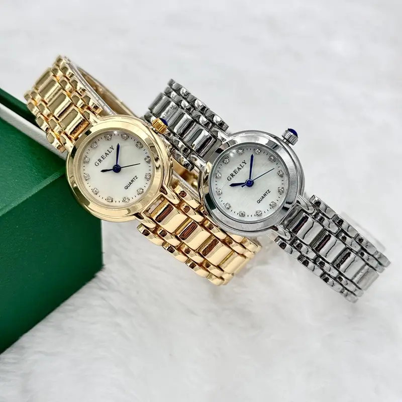 Gold Gold Plated Women's Quartz Watch with Diamond Dial - Image 4