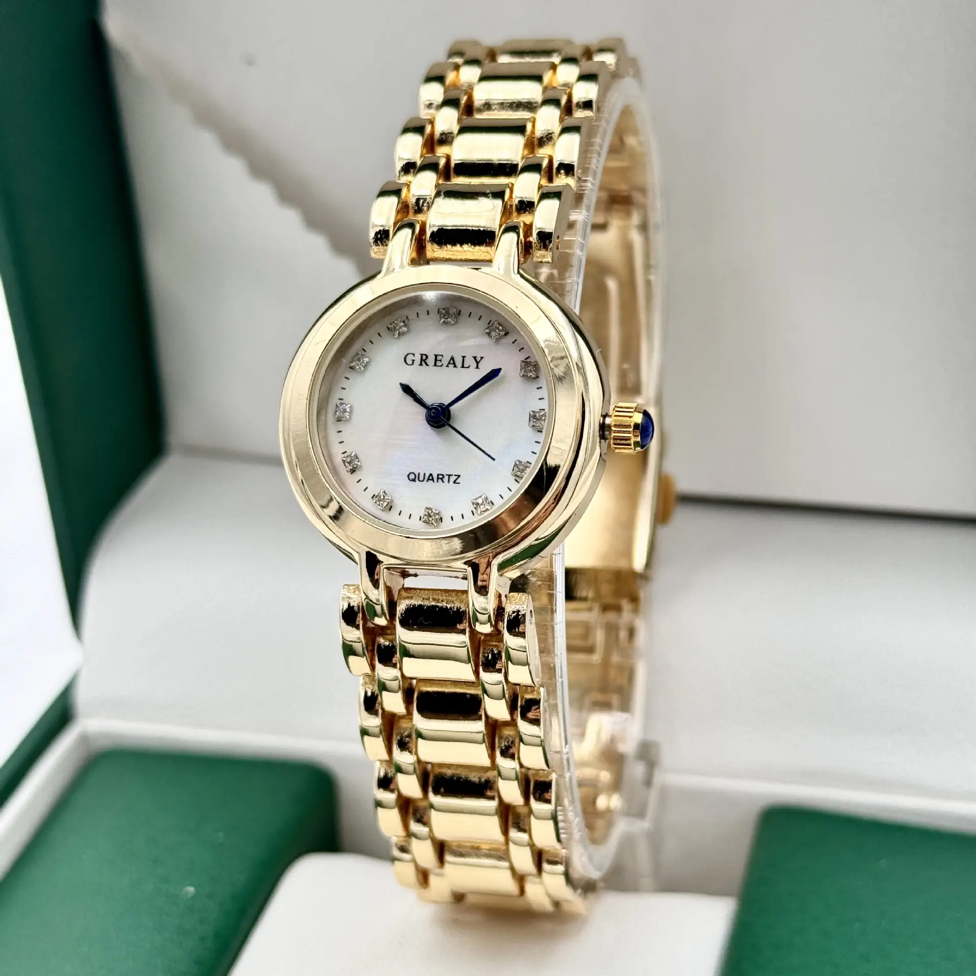 Gold Gold Plated Women's Quartz Watch with Diamond Dial — feature 4