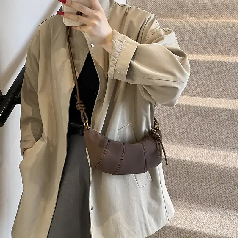 Black Crossbody Bag for Women Vintage Frosted Skin - Image 6