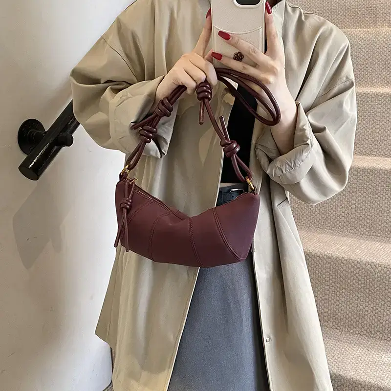 Black Crossbody Bag for Women Vintage Frosted Skin - Image 3
