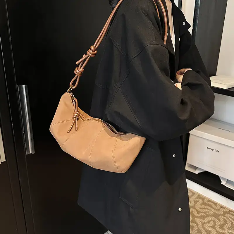 Black Crossbody Bag for Women Vintage Frosted Skin - Image 4