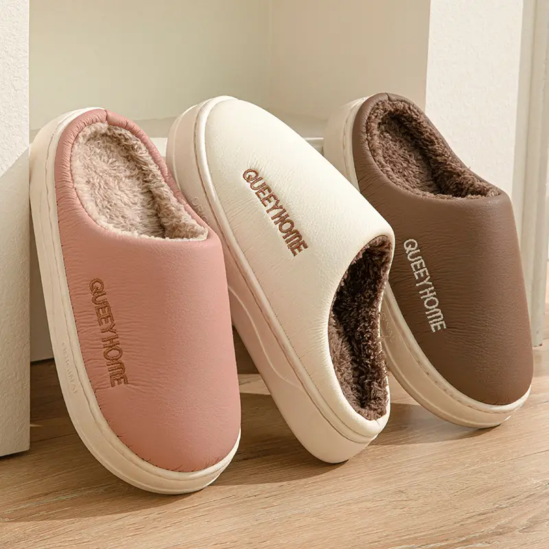 Cotton Slippers Women's Autumn and Winter Household Non-Slip Thick Bottom Indoor Home Shit-Treading Warm Plush Couple Slippers Men's - Image 6