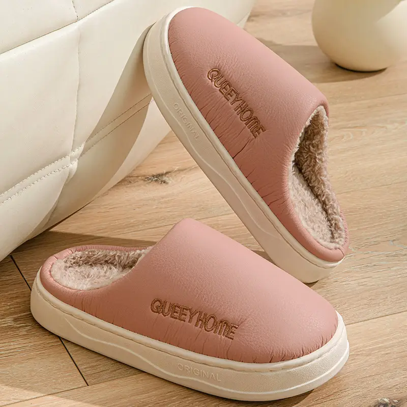 Cotton Slippers Women's Autumn and Winter Household Non-Slip Thick Bottom Indoor Home Shit-Treading Warm Plush Couple Slippers Men's - Image 7