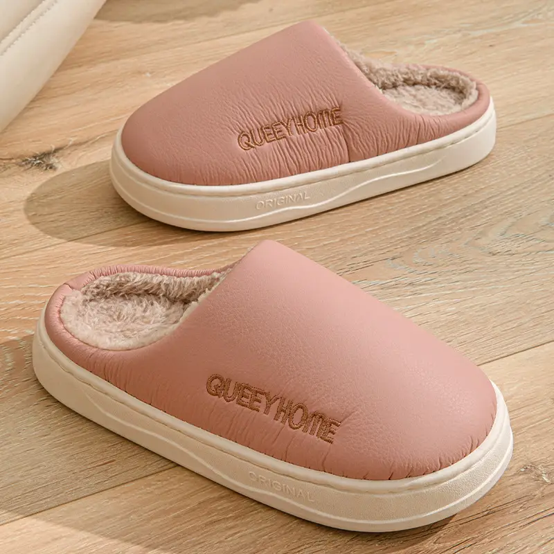 Cotton Slippers Women's Autumn and Winter Household Non-Slip Thick Bottom Indoor Home Shit-Treading Warm Plush Couple Slippers Men's - Image 8