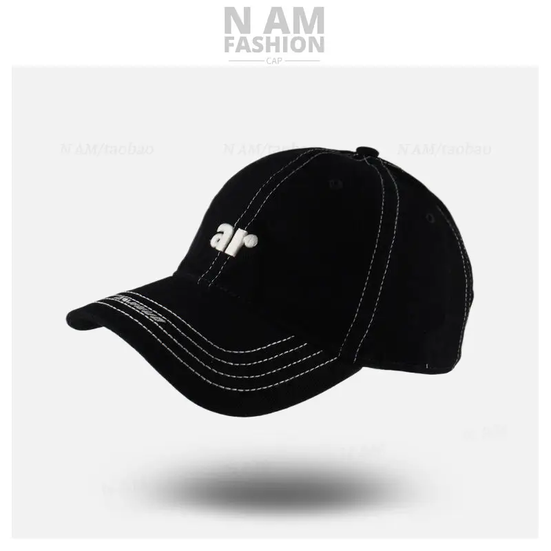 Women Gray Letter Embroidered Baseball Cap Small - Image 6