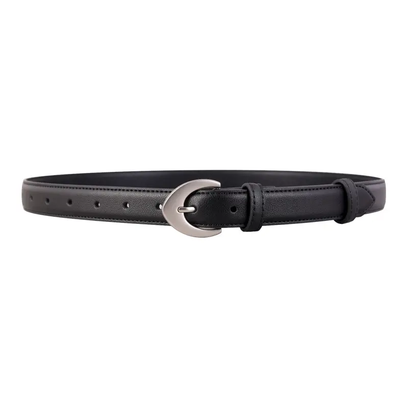Women's Genuine Leather Belt Silver Buckle Waist Cinching 2025
