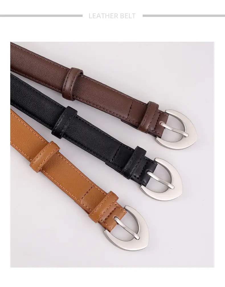 Women's Genuine Leather Belt Silver Buckle Waist Cinching 2025 — feature 6