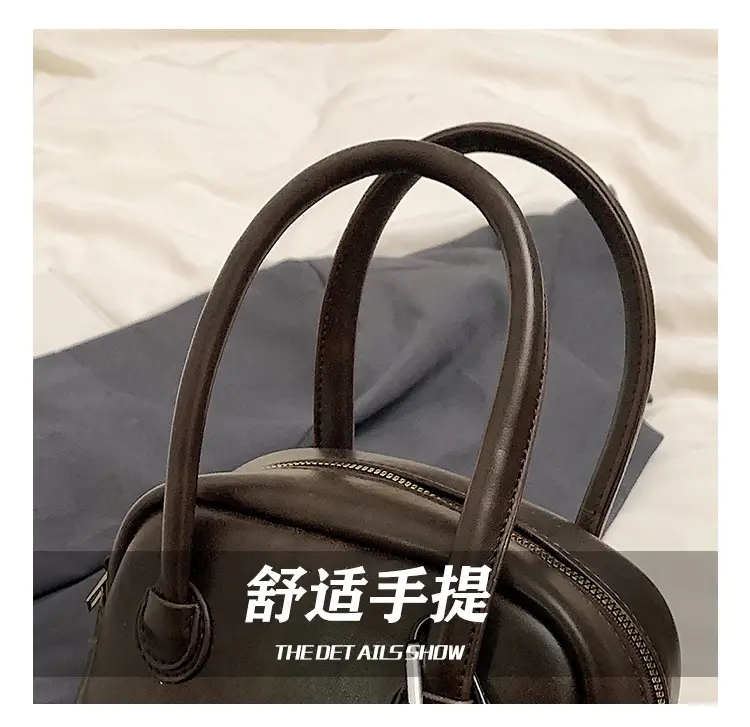 Women's Brown Leather Shoulder Bag with Teddy Bear Charm — feature 13