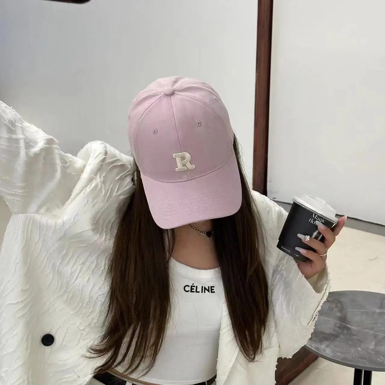 Women R-Letter Baseball Cap Spring Summer Korean Style — feature 14