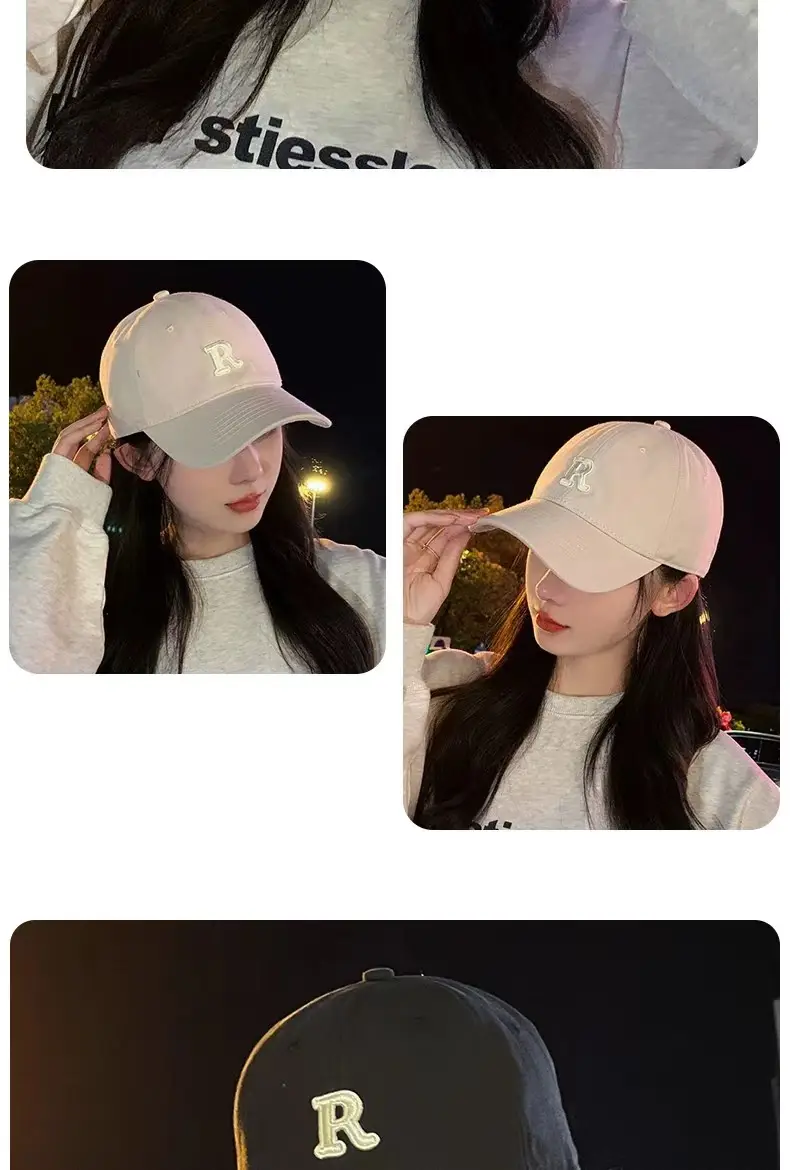 Women R-Letter Baseball Cap Spring Summer Korean Style — feature 23