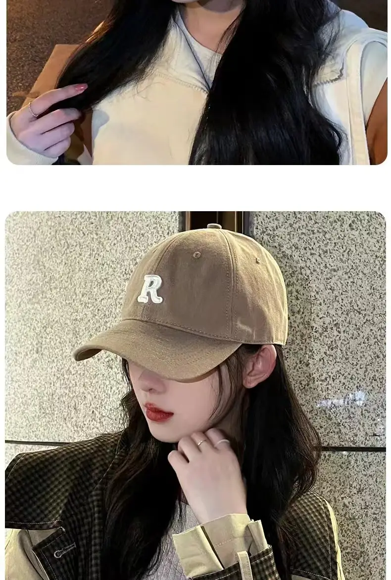 Women R-Letter Baseball Cap Spring Summer Korean Style — feature 25