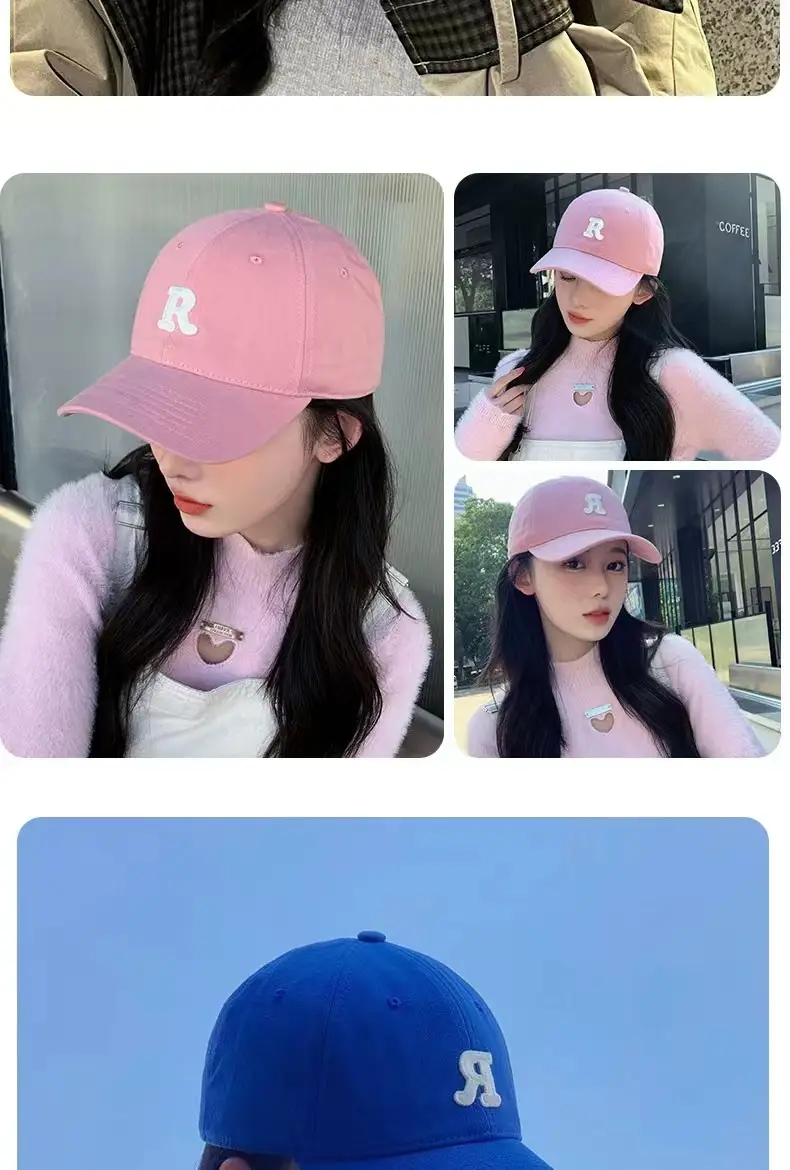 Women R-Letter Baseball Cap Spring Summer Korean Style — feature 26