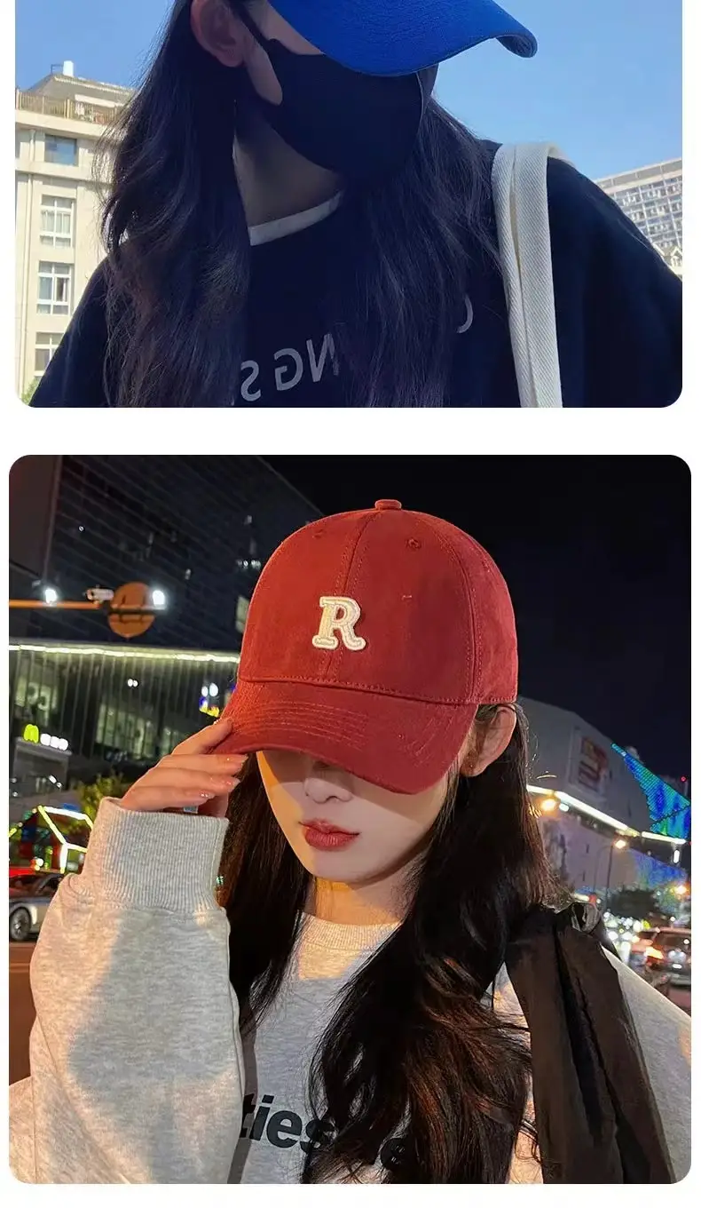 Women R-Letter Baseball Cap Spring Summer Korean Style — feature 27