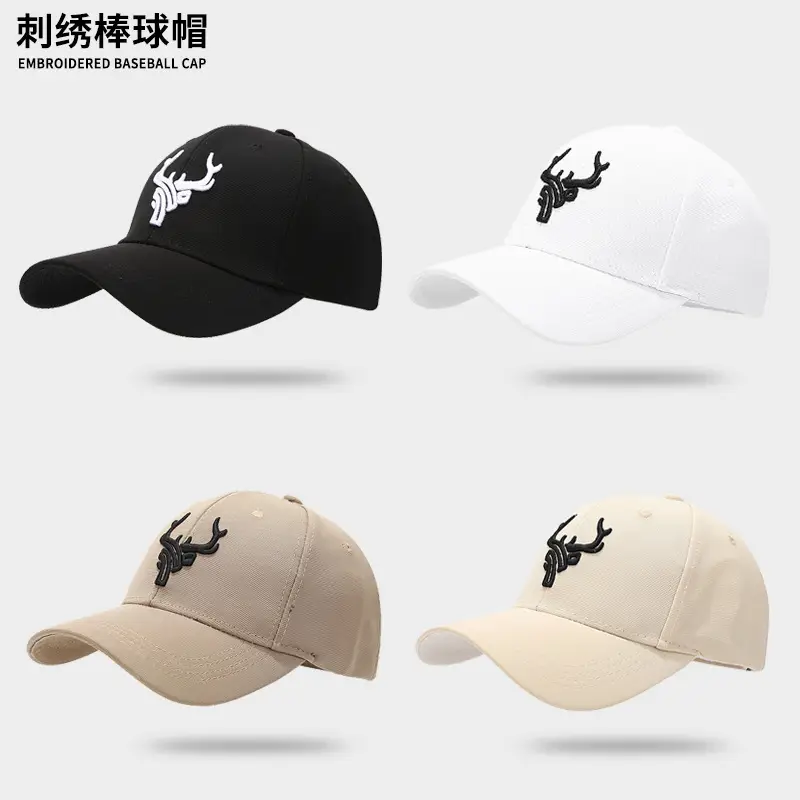 Men Baseball Cap Black Embroidered Winter Sunshade - Image 2