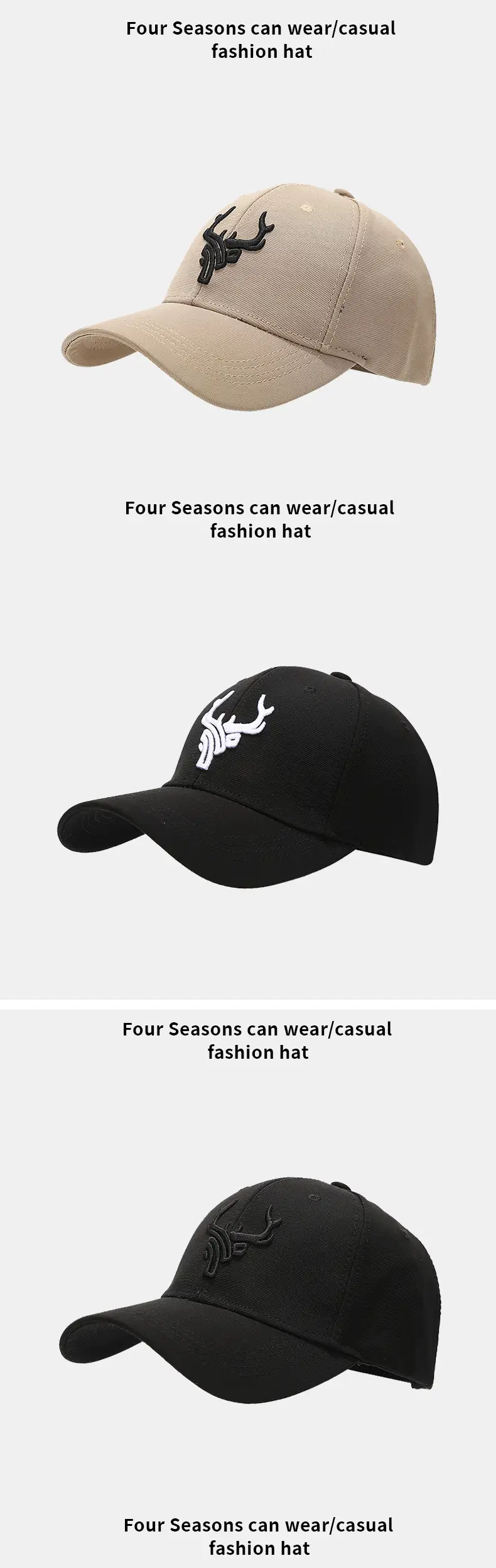 Men Baseball Cap Black Embroidered Winter Sunshade — feature 7