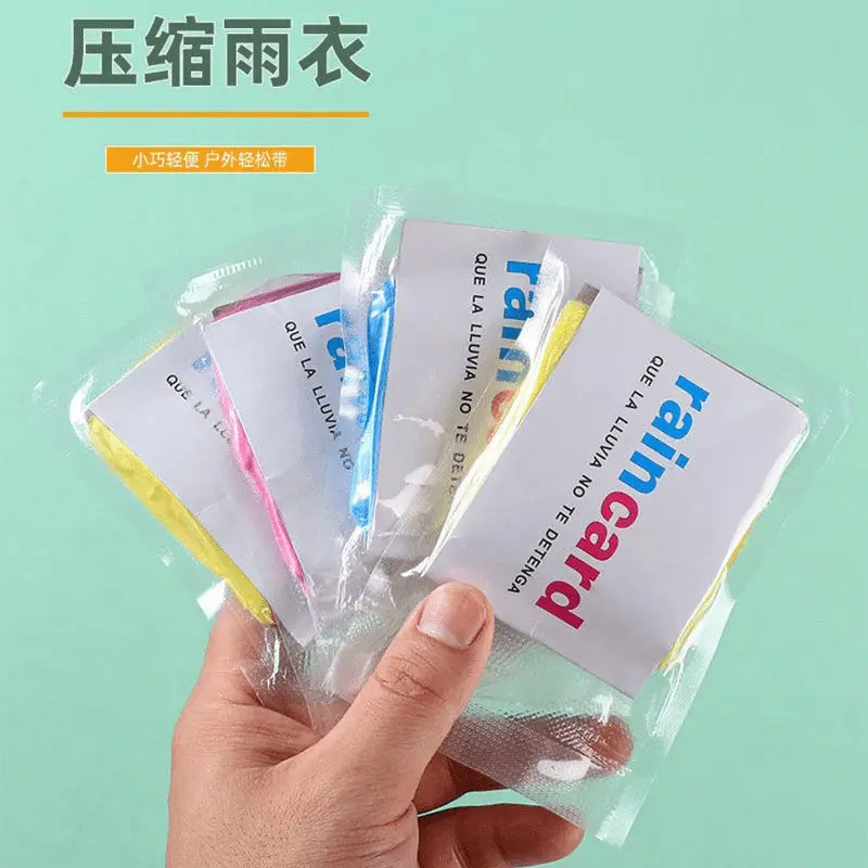 Disposable Card Raincoat Travel Portable Independent Packaging Compression Raincoat Extra Large Thickened Mountaineering Raincoat Wholesale