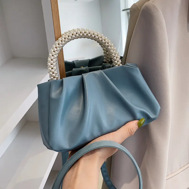 Green Pearl Handle Women's Shoulder Bag 2022