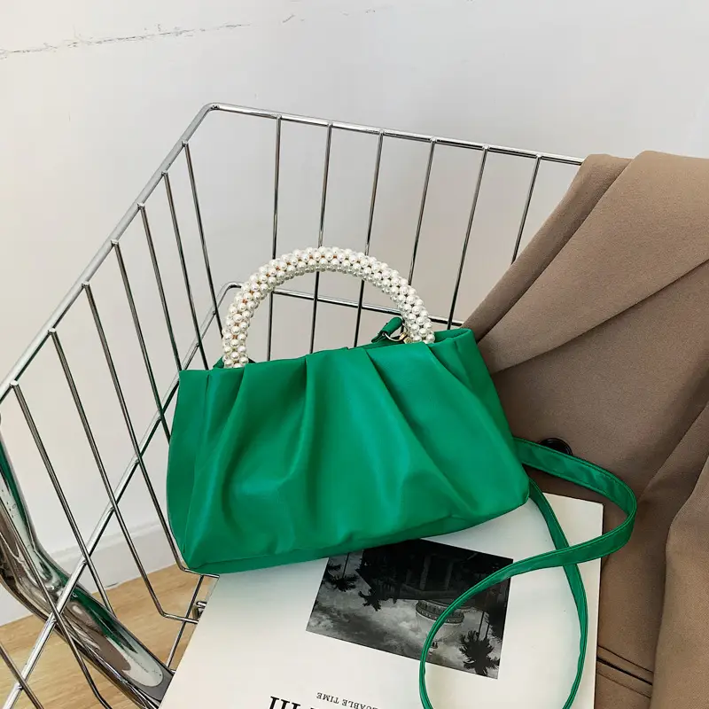 Green Pearl Handle Women's Shoulder Bag 2022