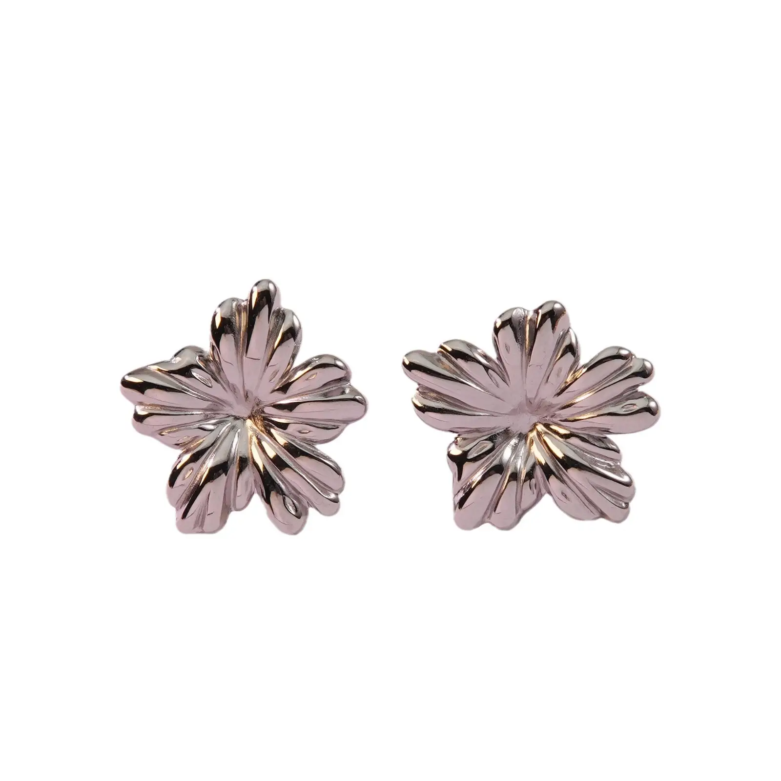 Titanium Flower Earrings for Women High Quality Silver - Image 7
