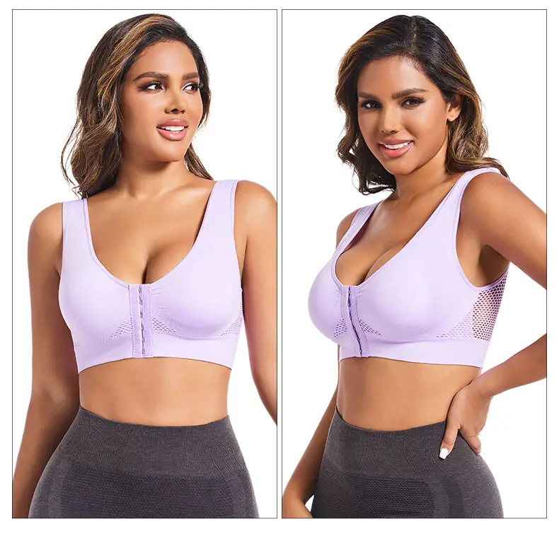 Cross-Border Front-Breasted Sports Bra Plus Size Running Shockproof — feature 29