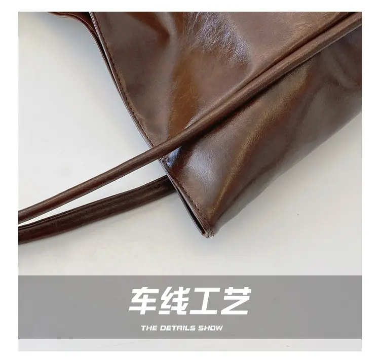 Women's Black Leather Shoulder Bag Large Capacity 2024 — feature 5