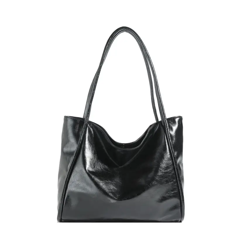Women's Black Leather Shoulder Bag Large Capacity 2024 - Image 3