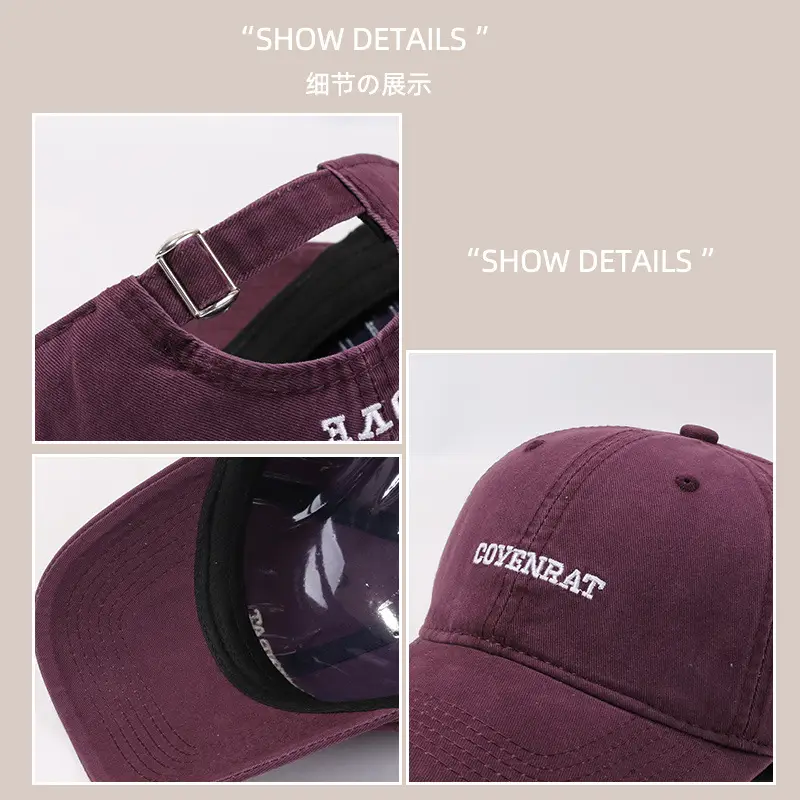 Men's Purple Embroidered Baseball Cap with Double Embroidery