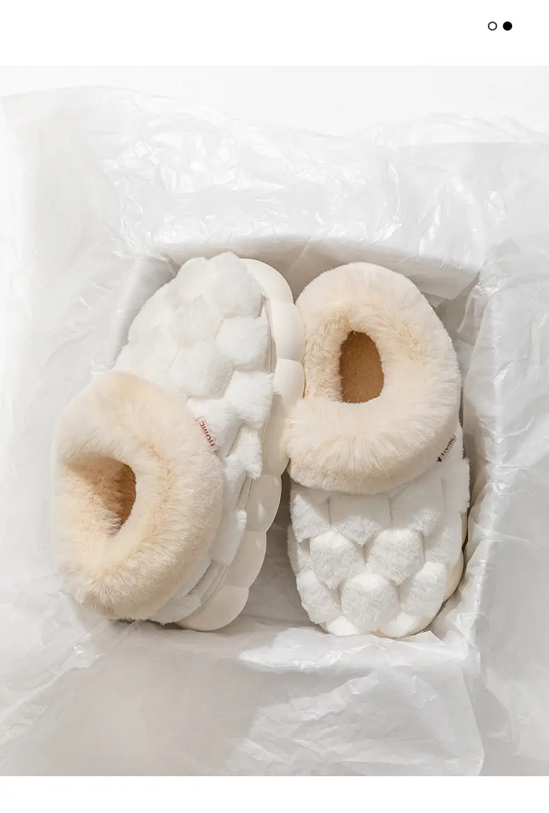 Pink Moon Shaped Women's Winter Slippers Thick Non-Slip — feature 4