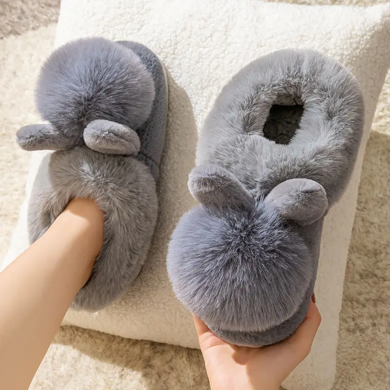 Pink Moon Shaped Women's Winter Slippers Thick Non-Slip - Image 9