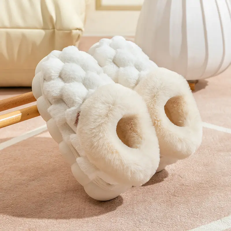 Pink Moon Shaped Women's Winter Slippers Thick Non-Slip - Image 2