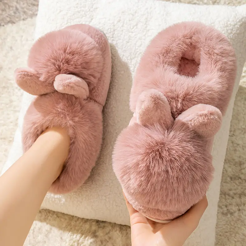 Pink Moon Shaped Women's Winter Slippers Thick Non-Slip - Image 7