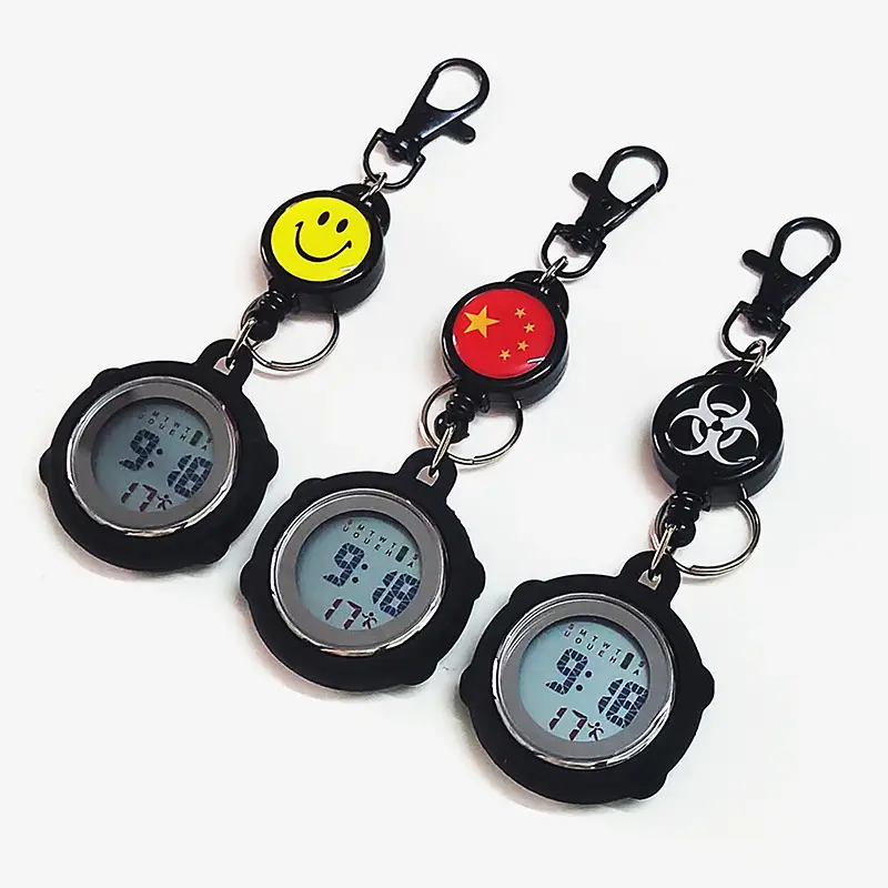 Mini Digital Keychain Watch with China Flag Design - Image 4