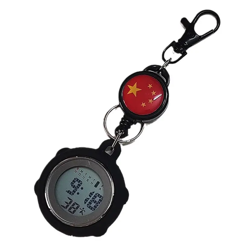 Mini Digital Keychain Watch with China Flag Design - Image 8