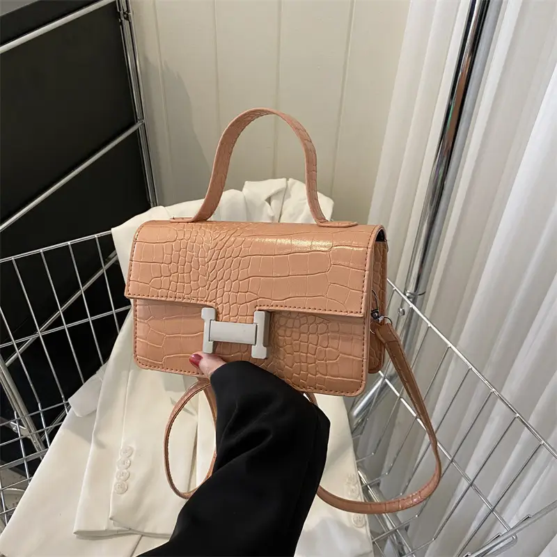 Black Croc Leather Crossbody Bag for Women 2023 - Image 6